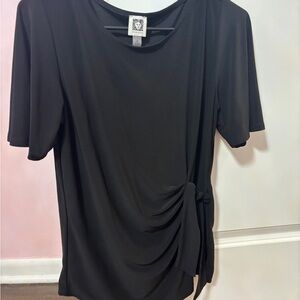 Anne Klein Elegant Black Short Sleeve Top